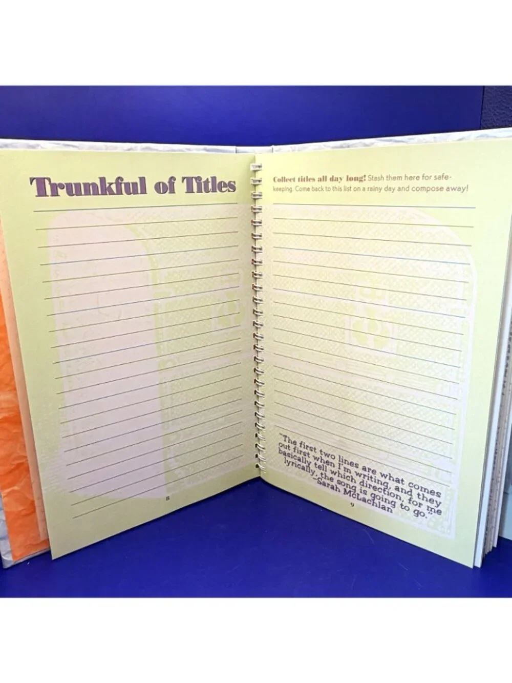 Scholastic Tangerine Press Songwriter Guided Journal 2002 Music Notebook w/Pen